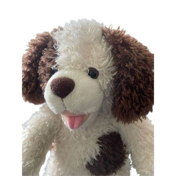 Build A Bear Kids White Brown Spot Fuzzy Puppy Dog Stuffed Animal Plush OS - Picture 6 of 7